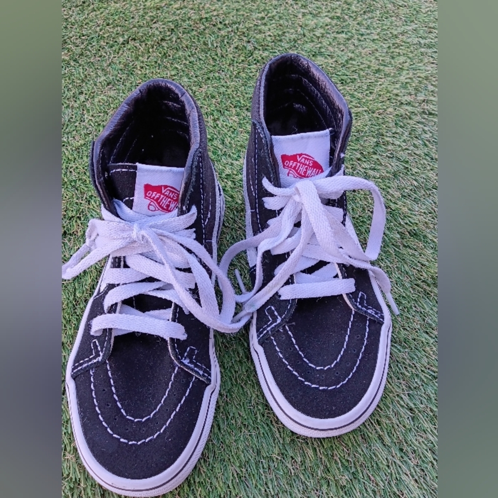 Vans Kids Black and White High-Top Sneakers